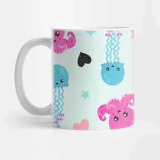 Sea Animals, Sea Life, Octopus, Jellyfish, Hearts Mug